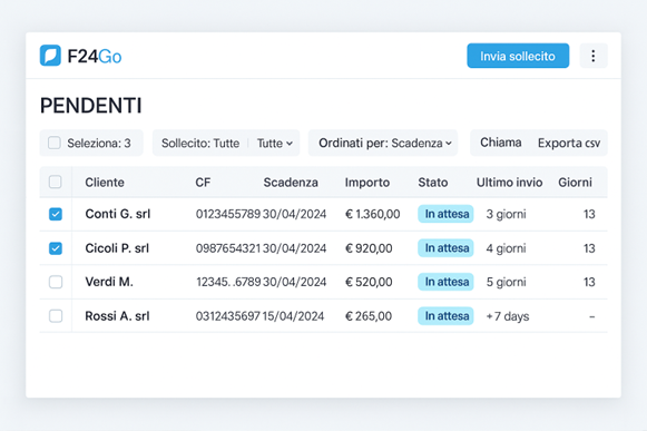 Clienti senza risposta evidenziati