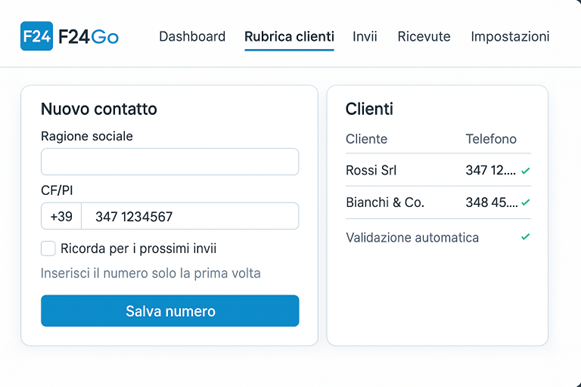 Numero cliente inserito una sola volta